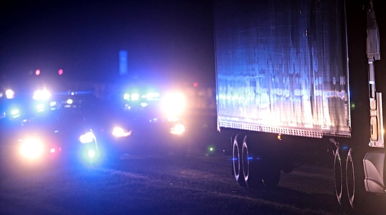 Ohio Highway Patrol troopers are investigating a shots fired incident on I-75 South near the Tipp City exit on Tuesday night, Dec. 8, 2015. (Jim Noelker/Staff)