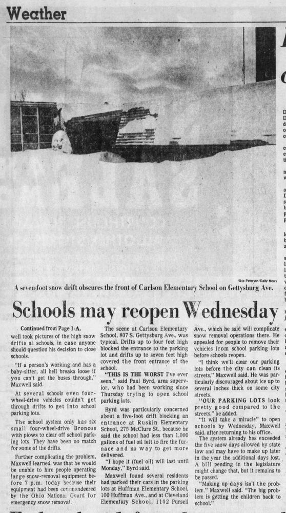 Winter Blizzard of 1978 Dayton