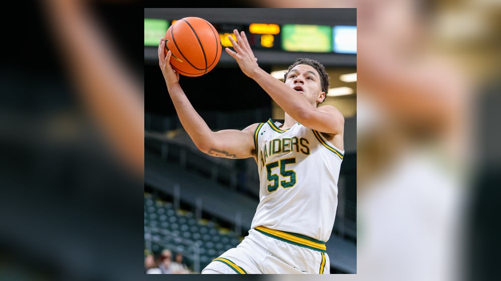 Wright State freshman guard Michael Cooper shoots during an 86-37 win over Franklin College 86-37 in a season opener on Monday, Nov. 3 at Ervin J. Nutter Center in Fairborn. BRYANT BILLING/STAFF