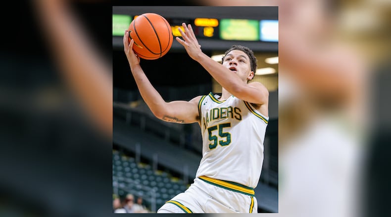 Wright State freshman guard Michael Cooper shoots during an 86-37 win over Franklin College 86-37 in a season opener on Monday, Nov. 3 at Ervin J. Nutter Center in Fairborn. BRYANT BILLING/STAFF