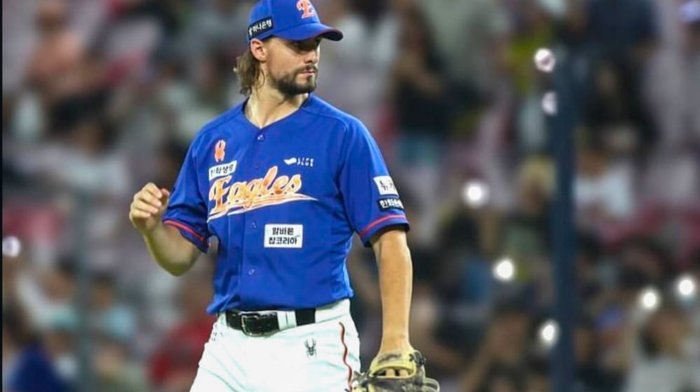 Former Wright State University pitcher Ryan Weiss was the star of the Hanwha Eagles rotation this past season. CONTRIBUTED PHOTO