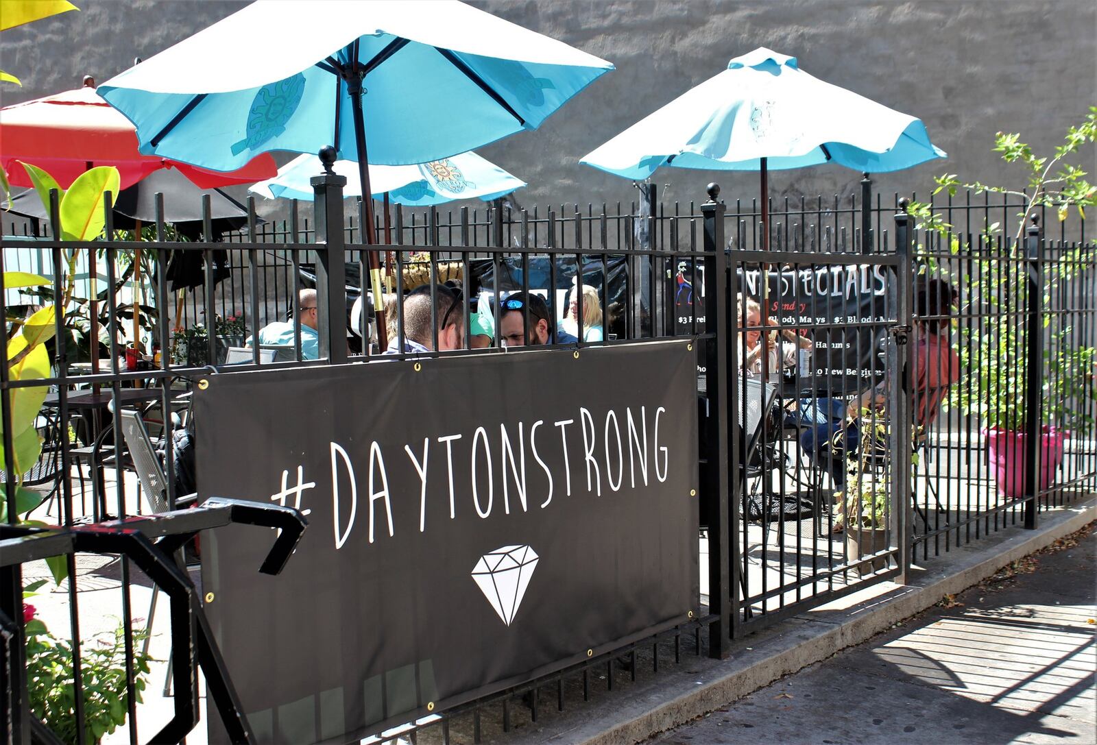 Patrons enjoy lunch on the patio of Blind Bob’s on September 5, 2019. STAFF/BONNIE MEIBERS