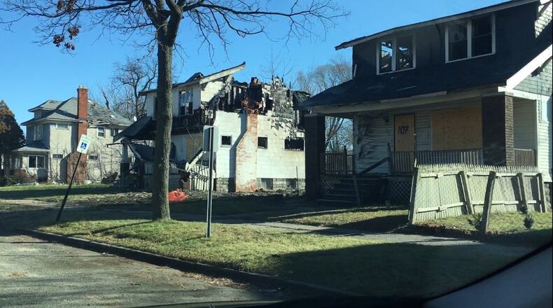 One block off 6 Mile Road / McNichols Avenue toward Detroit Mercy University, where Wright State played a men’s college basketball game on Dec. 31, 2016. MARC PENDLETON / STAFF