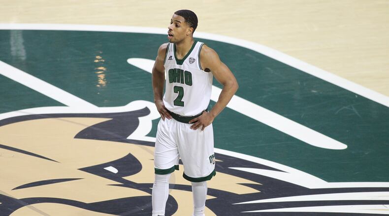 Ohio’s Jaaron Simmons on Saturday, Feb. 19, 2017, at the Convocation Center in Athens, Ohio. David Jablonski/Staff