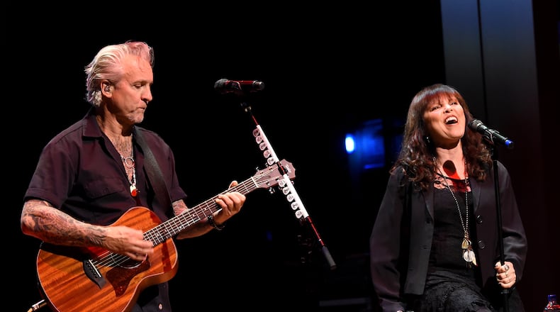 NASHVILLE, TN - OCTOBER 13:  Neil Giraldo and Pat Benatar perform onstage at the IEBA Honors & Awards Ceremony during the IEBA 2015 Conference - Day 3 on October 13, 2015 in Nashville, Tennessee.  (Photo by Rick Diamond/Getty Images for IEBA)