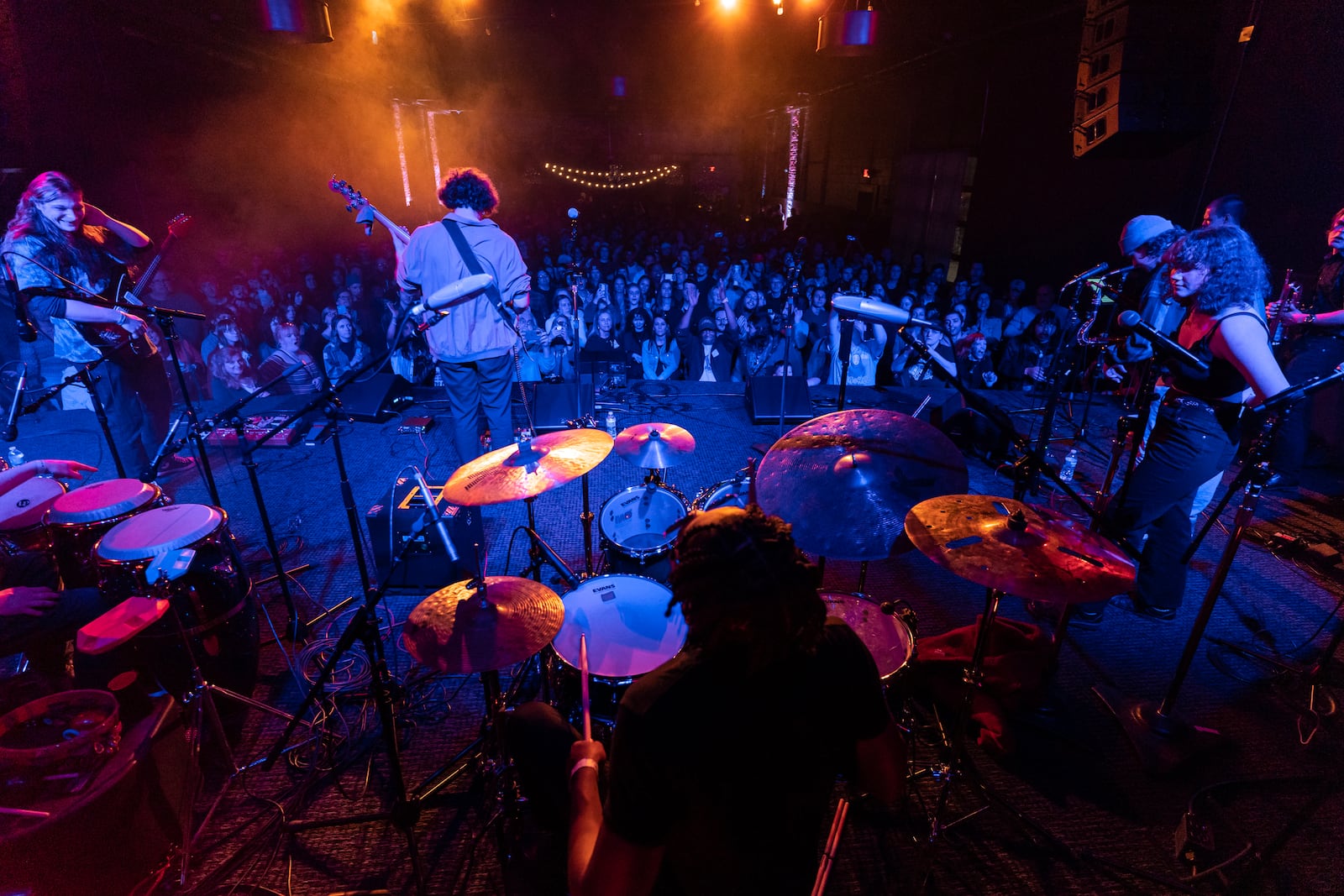 Crabswithoutlegs, a nine-piece jazz ensemble with recent graduates from Stivers School for the Arts, Fairmont High School and Arts & College Preparatory Academy in Columbus, won the Battle of the Bands finals at The Brightside in Dayton on Saturday, March 11, 2023. PHOTO BY JORDAN LYNN FRESHOUR