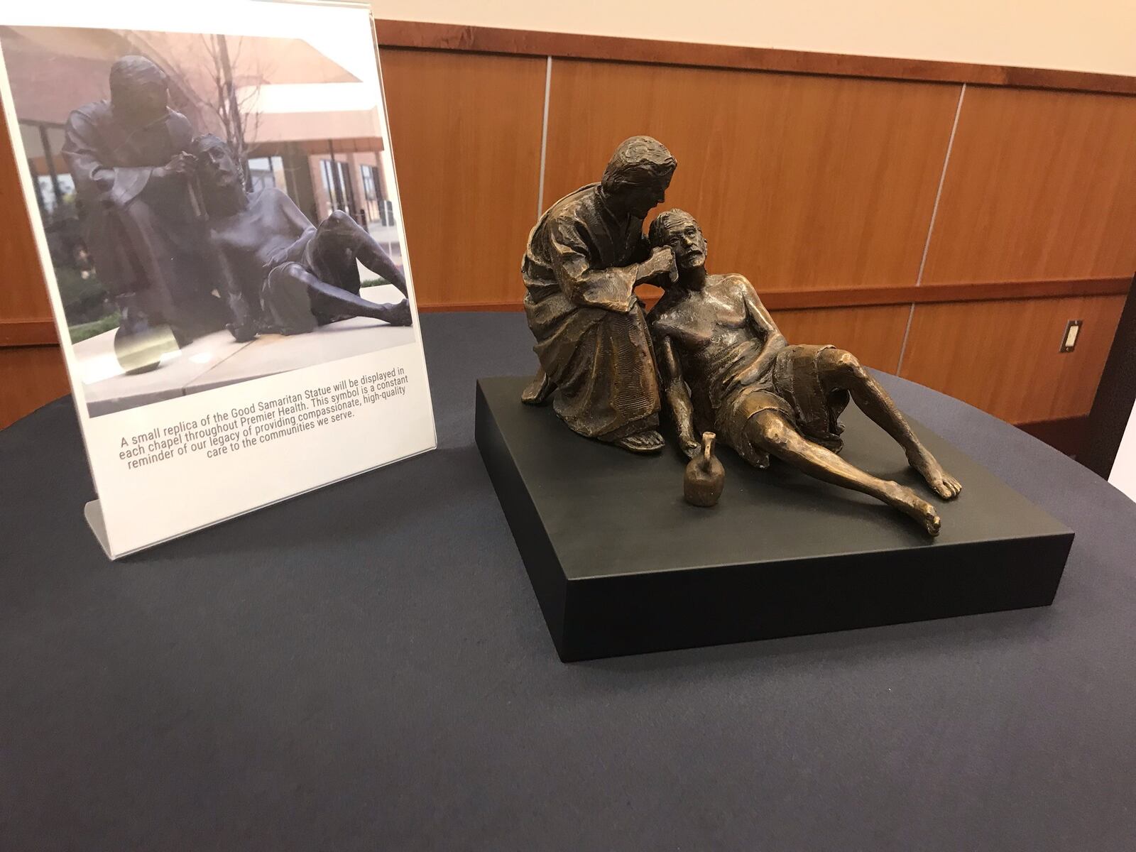 Miniature Good Samaritan statues will be placed at Premier Health chapels. KAITLIN SCHROEDER
