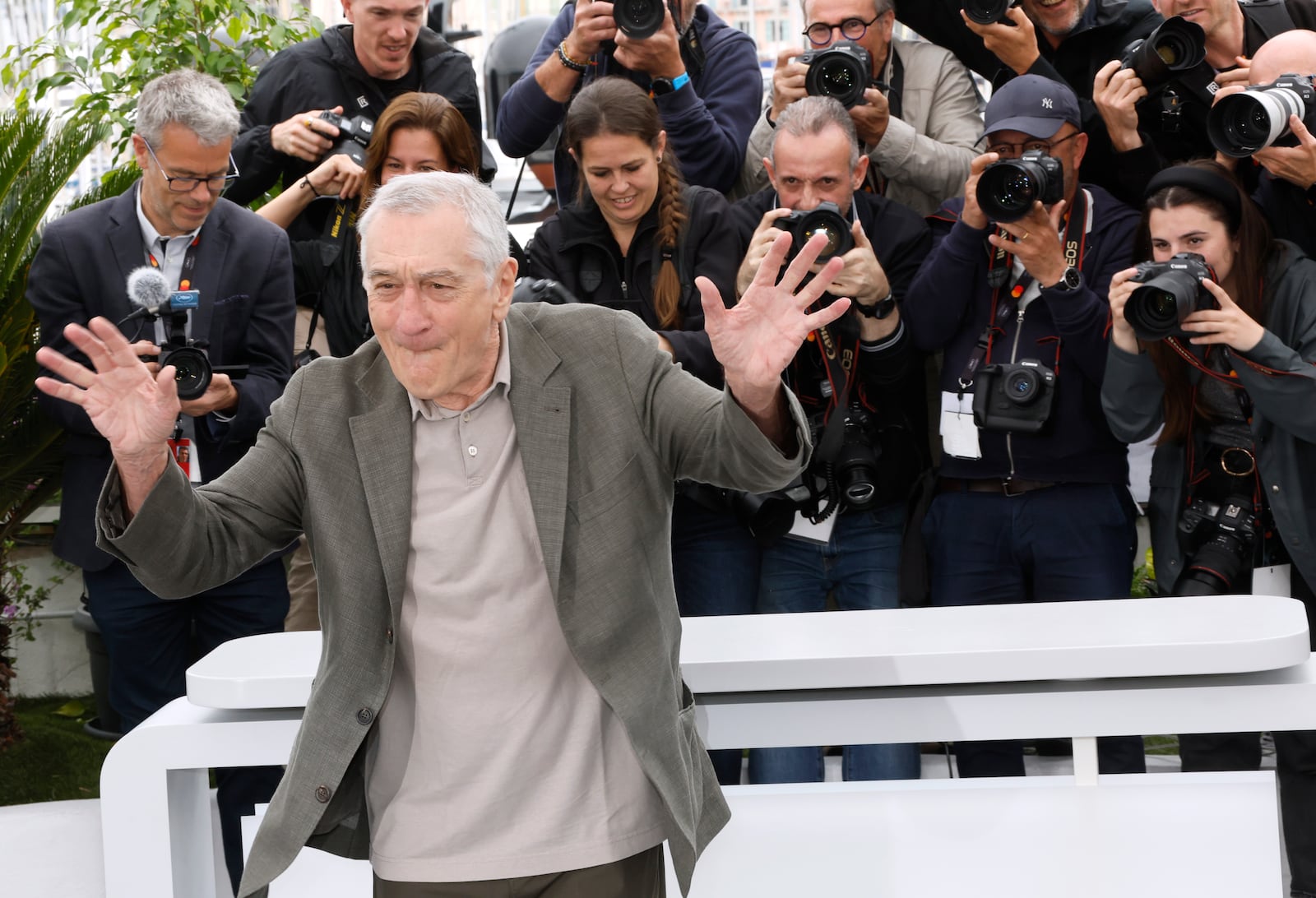 FILE - Robert De Niro poses for photographers at the photo call for the film "Killers of the Flower Moon'" at the 76th international film festival, Cannes, southern France on May 21, 2023. (Photo by Joel C Ryan/Invision/AP, File)