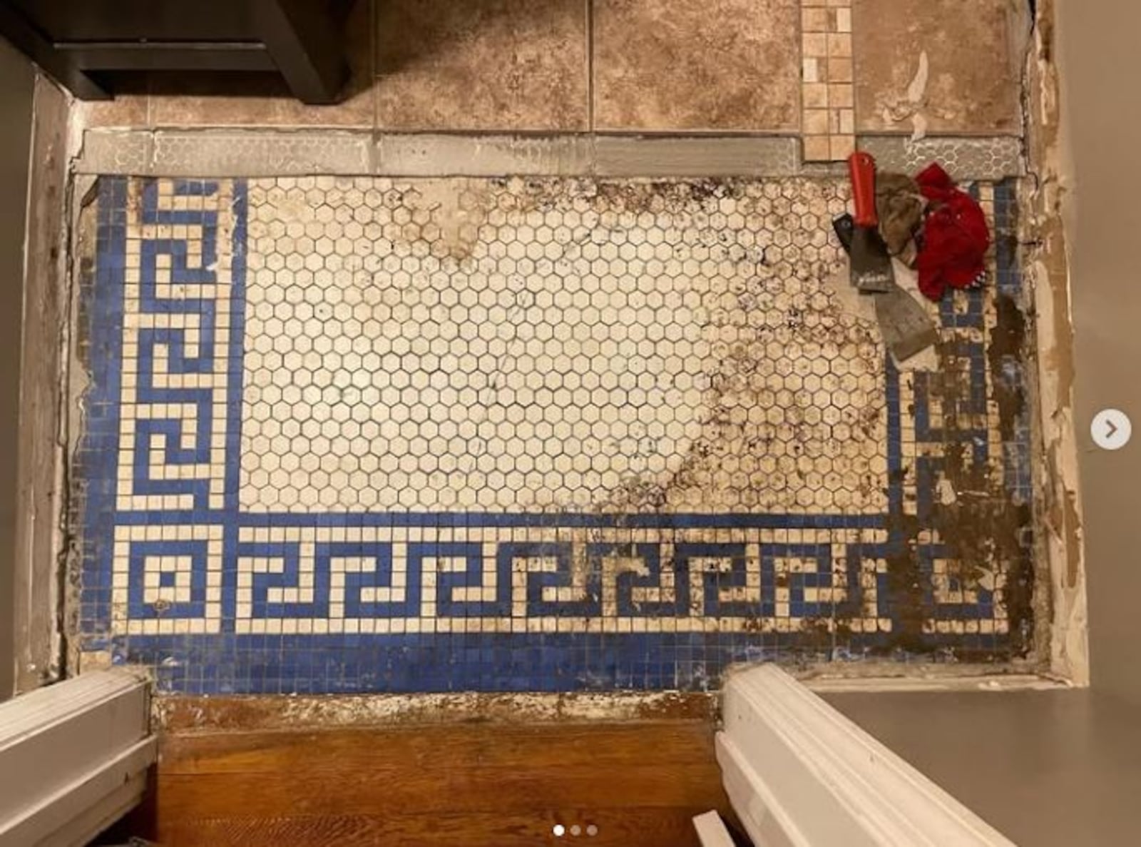 The original tile Brittany Hurst discovered in her home on Rubicon Road. CONTRIBUTED