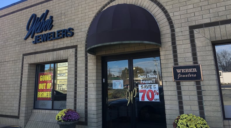 Weber Jewelers announced it will shuts its door forever. KARA DRISCOLL/STAFF