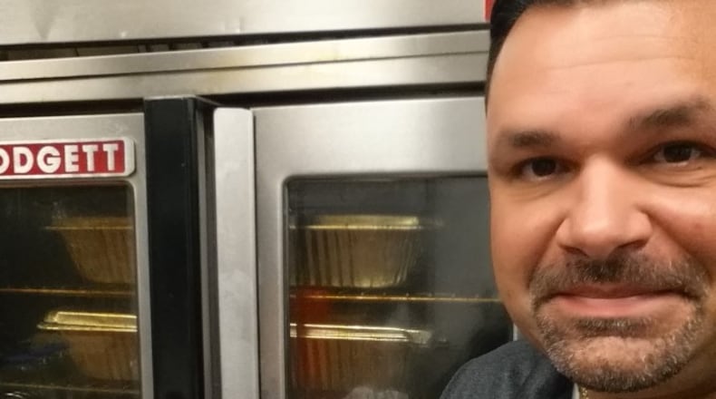 Brian Andzik, organizer of the Italian Fall Festa, busy making Italian staples for this year's drive-thru event.