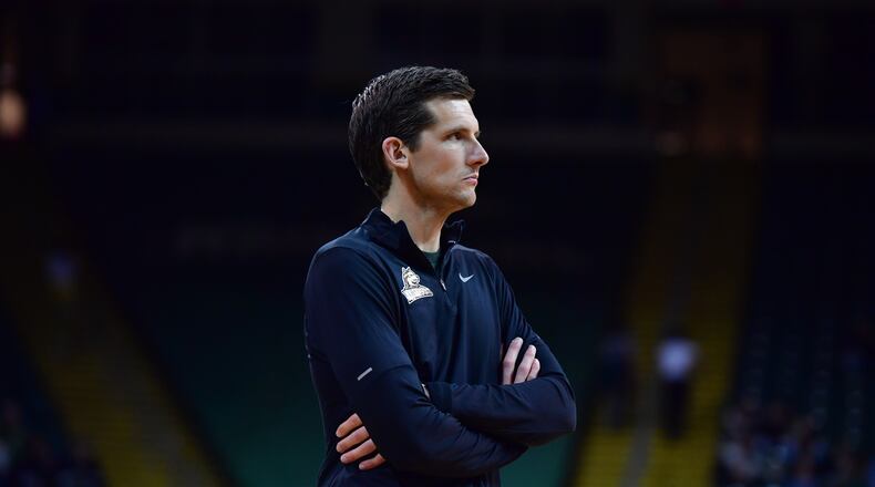Wright State's Clint Sargent on the sidelines during a game against Youngstown State on Feb. 1, 2024. Joe Craven/Wright State Athletics