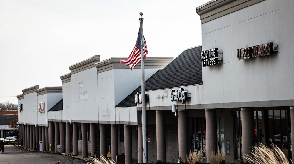 Tipp City's city government agreed Dec. 2, 2024 to purchase the partially vacant Tipp Plaza shopping center on West Main St. for almost $7 million. Jim Noelker /Staff
