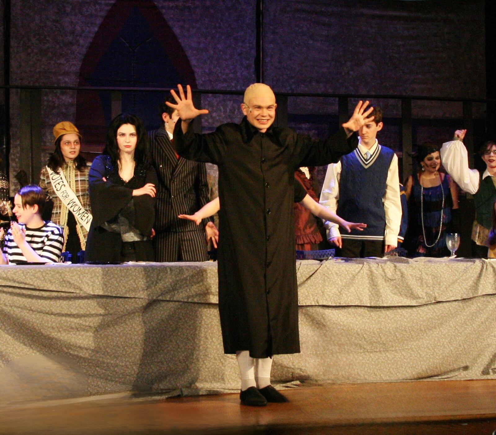 Griffin Greear (Uncle Fester) in Oakwood High School's production of "The Addams Family." FACEBOOK PHOTO