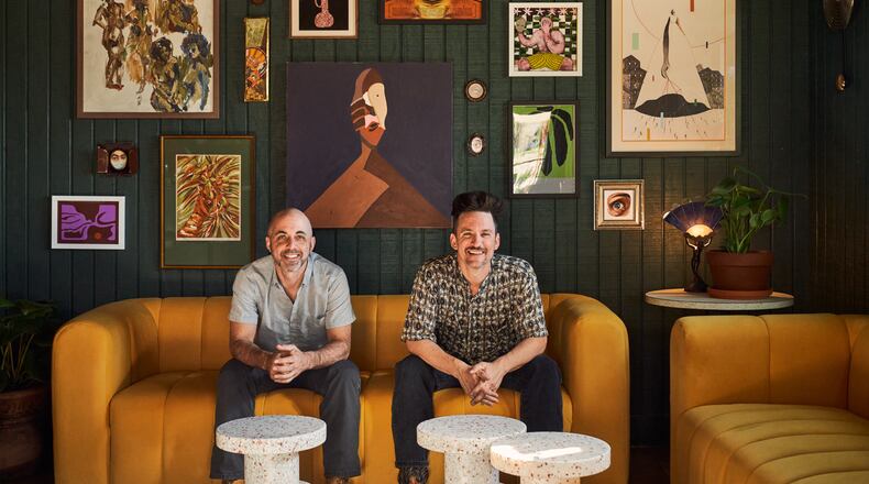 After graduating from Fairmont High School in 2000, Jay and Ryan Gitman (pictured left to right), spent time in California before settling down in Texas where they’ve opened a tasting room and bar featuring Senza Maeso — a hybrid spirit they’ve created from South American cape gooseberries (PHOTO CREDIT: LIKENESS STUDIO).