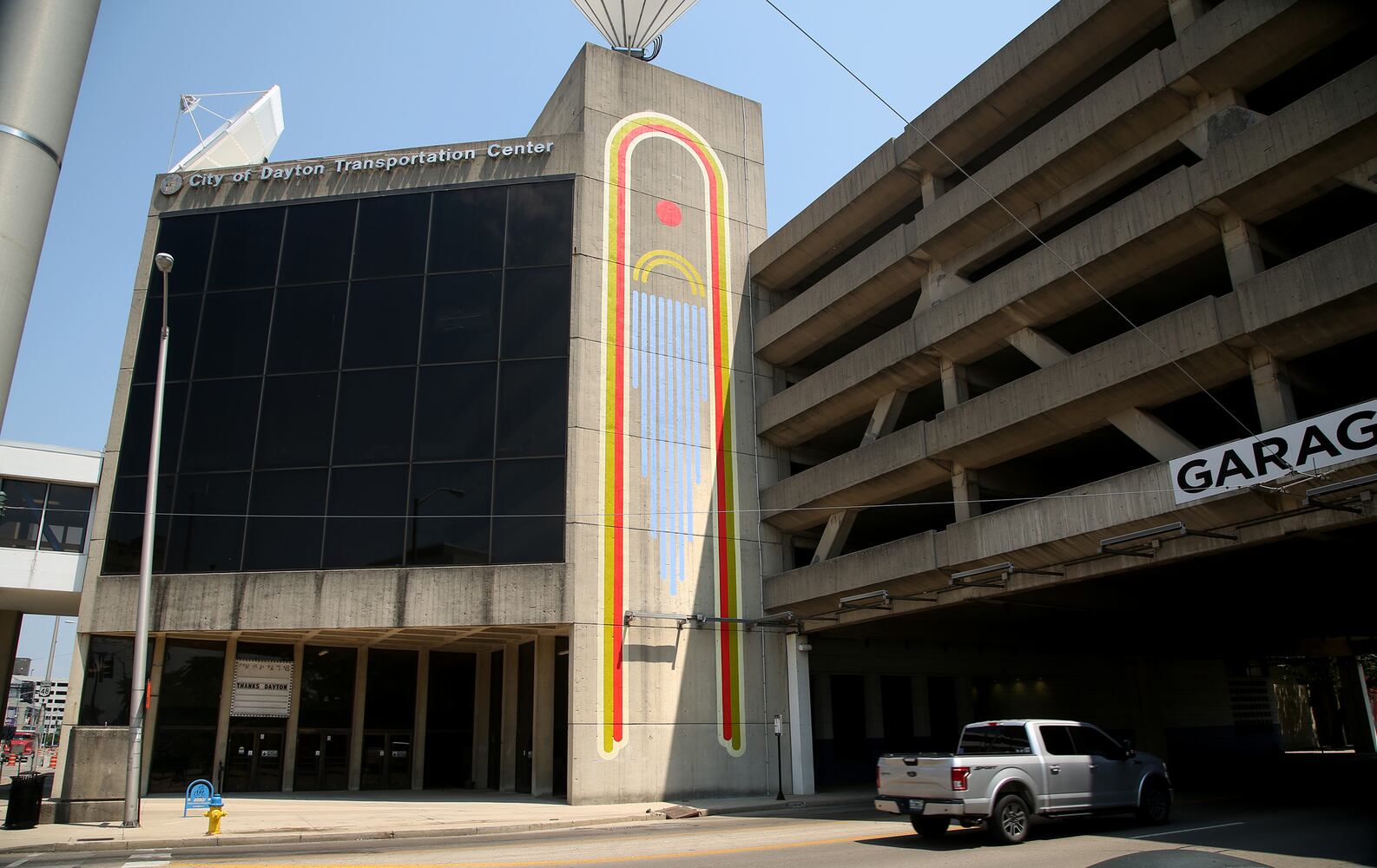 PHOTOS: New vibrant mural design energizes Dayton Transportation Center Garage