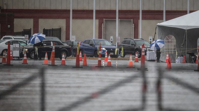 For the second day, Premier Health in collaboration with the University of Dayton tested people for COVID-19 at the University of Dayton Arena parking lot. JIM NOELKER/STAFF