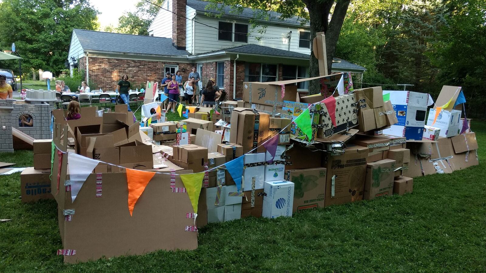 Beavercreek dad Fred Marion and his friends made the ultimate backyard cardboard castle for their kids.