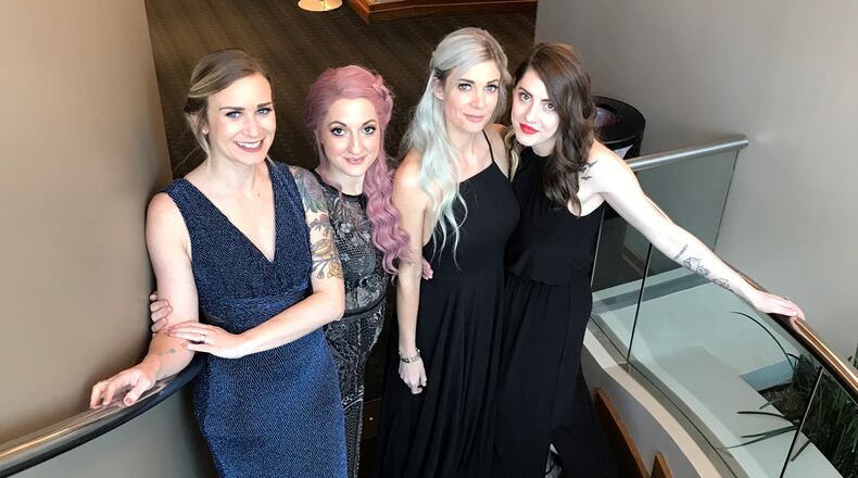 Kait Glicher and Brittany Smith will celebrate the grand opening of beck + call on April 12, 2019.  Pictured (left to right) Carly  Barrett, Amanda Hensler,  Smith and Glicher.