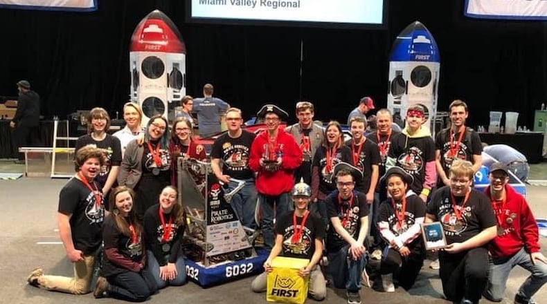 Pirate Robotics Team 6032 earned an invitation to the event next month in Detroit with its showing a the Miami Valley Regional held at the Nutter Center at Wright State University earlier this month. CONTRIBUTED
