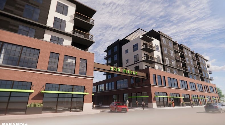 A new housing project called San Marco would bring 120 new market-rate apartments and commercial spaces to 800 W. Third Street in Dayton's Wright Dunbar neighborhood. CORNELIUS FROLIK / STAFF