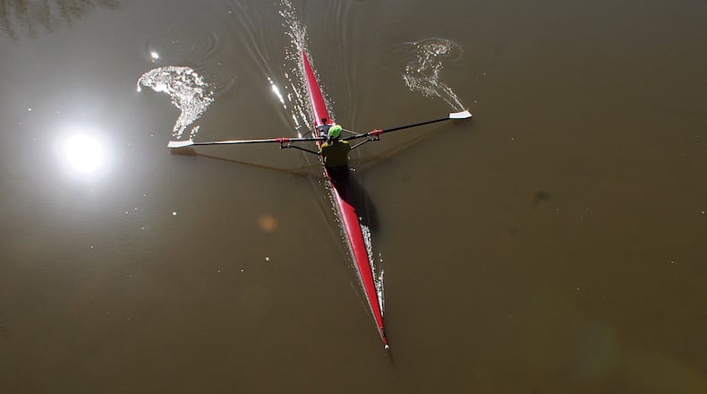 FILE PHOTO: Rowing down the Great Miami River near Island Park on a sunny Friday morning, April 15, 2016. MARSHALL GORBY/STAFF
