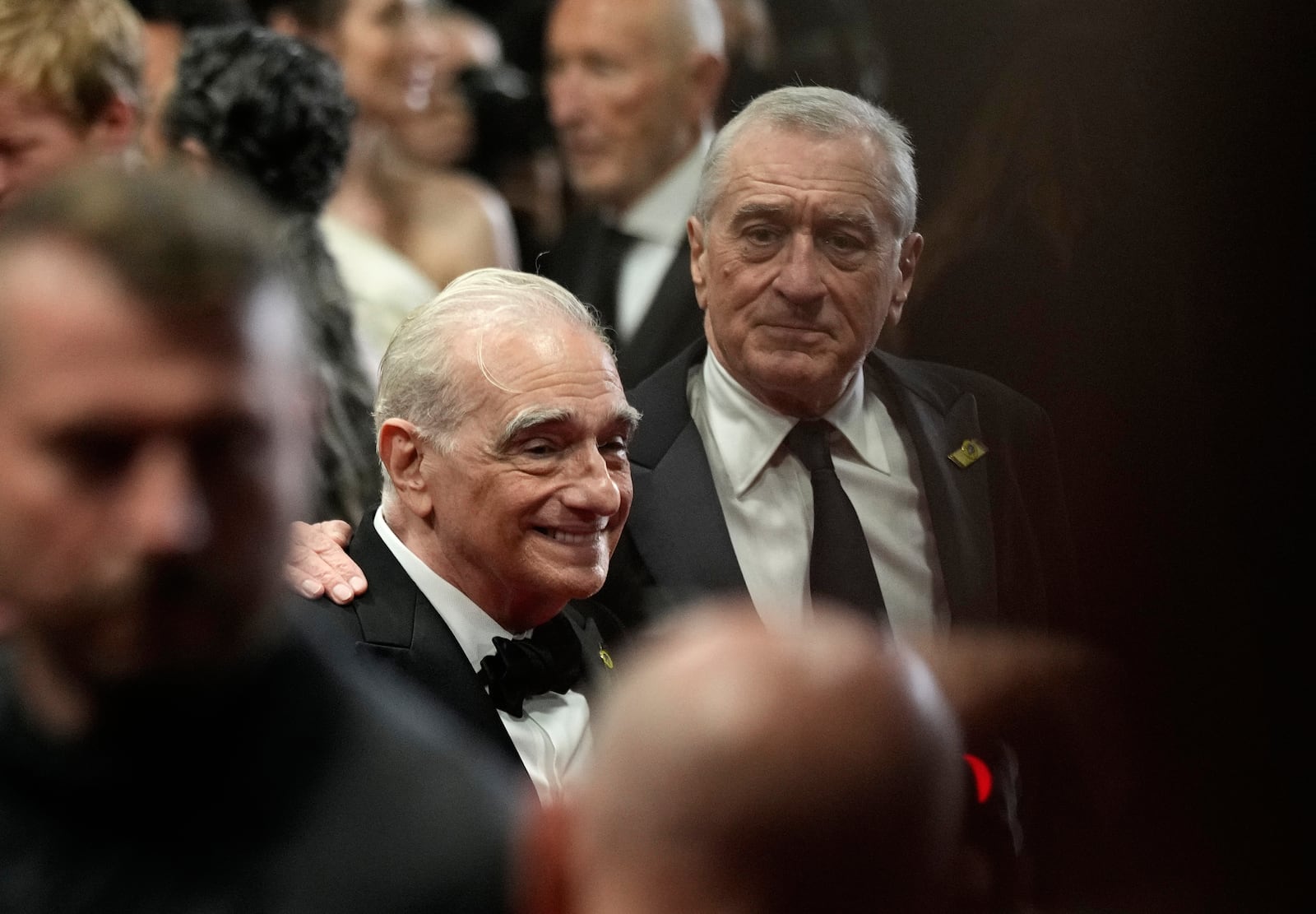 FILE - Director Martin Scorsese, and actor Robert De Niro appear after the premiere of the film "Killers of the Flower Moon" at the 76th international film festival, Cannes, southern France, on May 20, 2023. (Photo by Scott Garfitt/Invision/AP, File)