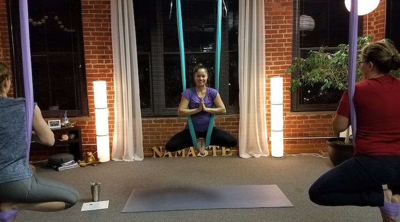 balanceYoga in Piqua’s aerial yoga class. CONTRIBUTED