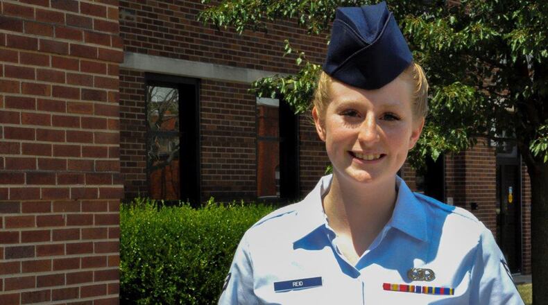 Airman 1st Class Morgan Reid is the chapter leader of Chicktime Dayton, a volunteer organization that encourages women to empower each other and children to break the cycle of abuse. (U.S. Air Force photo/Senior Airman Holly Ardern)