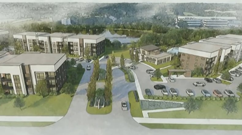 A rendering of the proposed VC Flats apartment complex in Miami Valley Research Park in Kettering. CONTRIBUTED