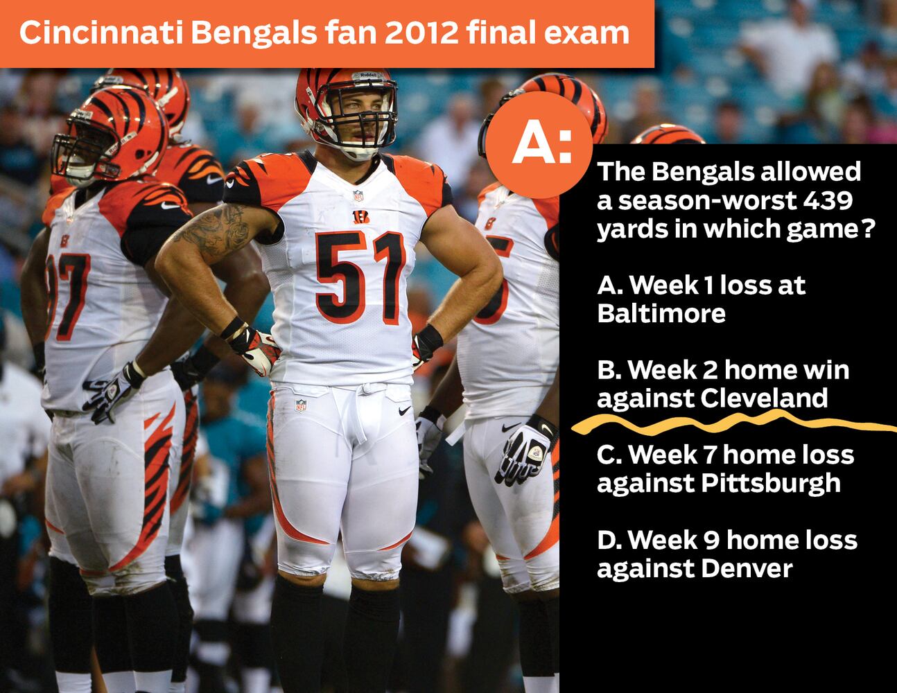 Cincinnati Bengals fan 2012 final exam:
