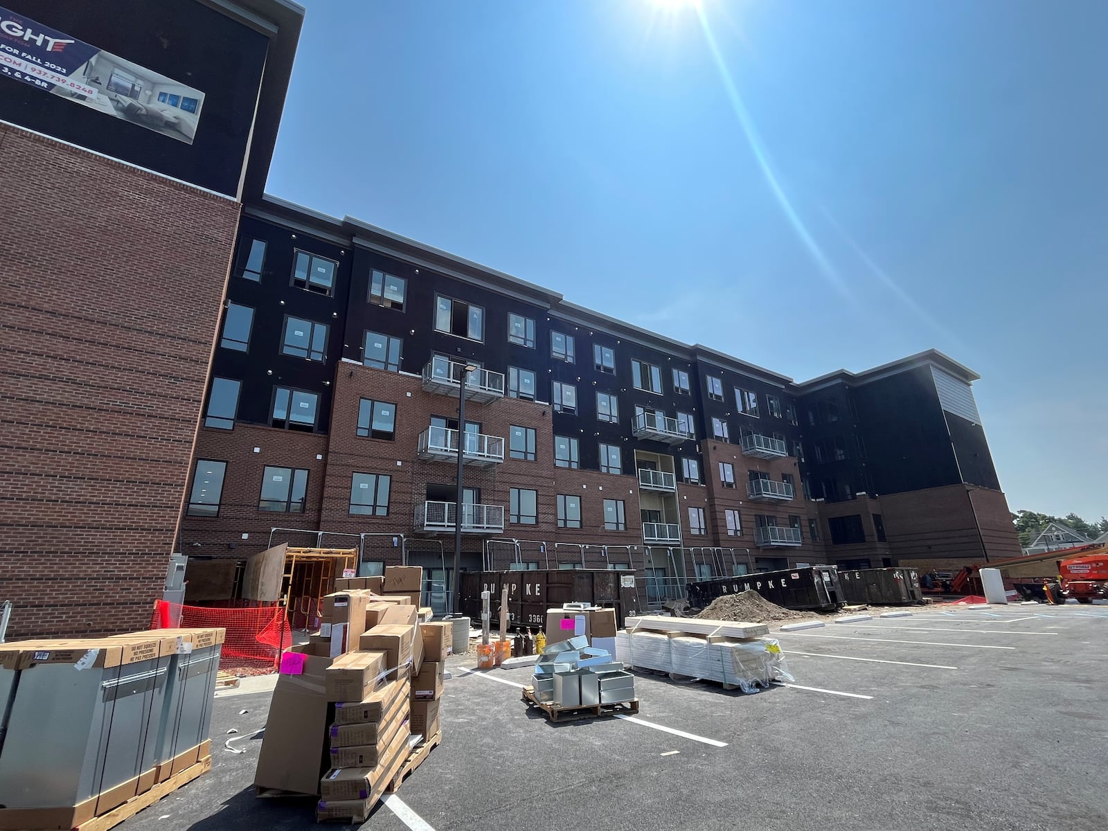 A large new apartment complex called the Flight near the University of Dayton campus was not ready in time for the start of the school year. CORNELIUS FROLIK / STAFF