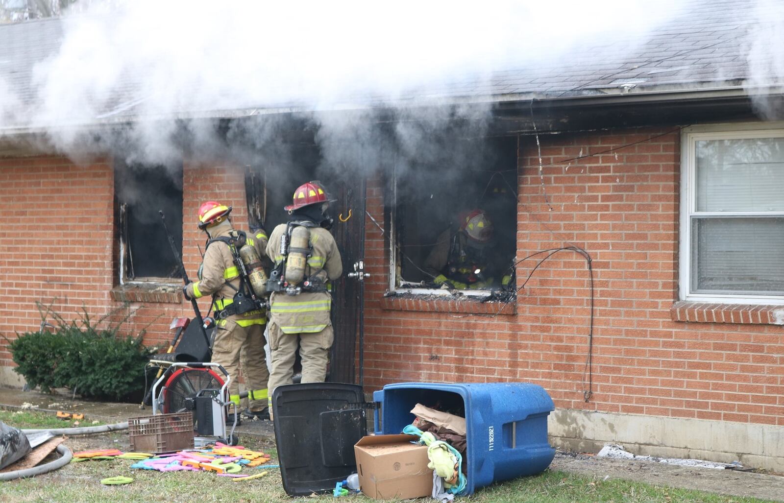 Dayton firefighters respond to an apartment fire ruled arson at 256 S. Harbine Ave.