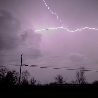 Lightning strikes in Clark County near Enon, Thursday, MARCH 14, 2024. MARSHALL GORBY / STAFF