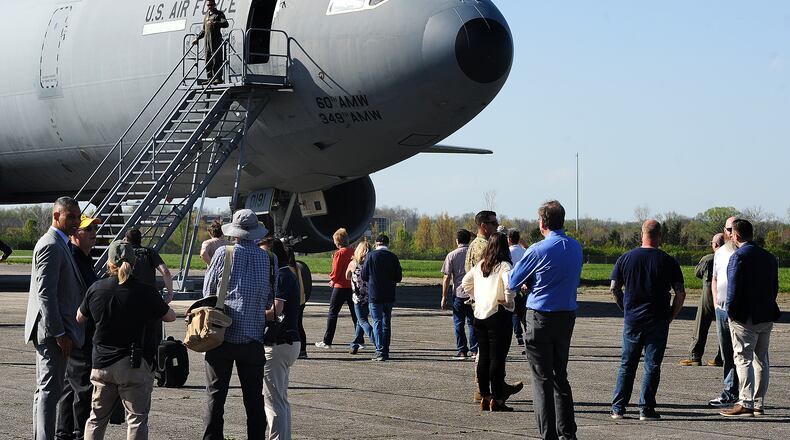 The National Museum of the United States Air Force welcomed the arrival of a KC-10A Extender, Monday, April 15, 2024. The aircraft will become part of the permanent collection at the National Museum of the US Air Force.
The KC-10A Extender is a US Air Force advanced tanker and cargo aircraft whose primary mission is aerial refueling.
The arriving aircraft was instrumental in 1986 during Operation El Dorado Canyon, serving as the “mother ship” for USAF F-111s whose target was the command center for a Libyan terrorist network in Tripoli. One of the F-111s that participated in this mission is currently on display in the museum. MARSHALL GORBY\STAFF