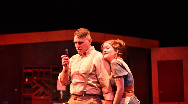Philip Drennen (Sweeney Todd) and Melissa Hall (Mrs. Nellie Lovett) in TheatreLab Dayton's production of "Sweeney Todd," slated through Oct. 29 in the PNC Arts Annex. CONTRIBUTED