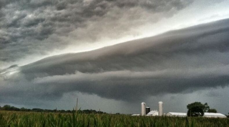 Storm clouds near Farmersville, Staff Photo by Jim Noelker.