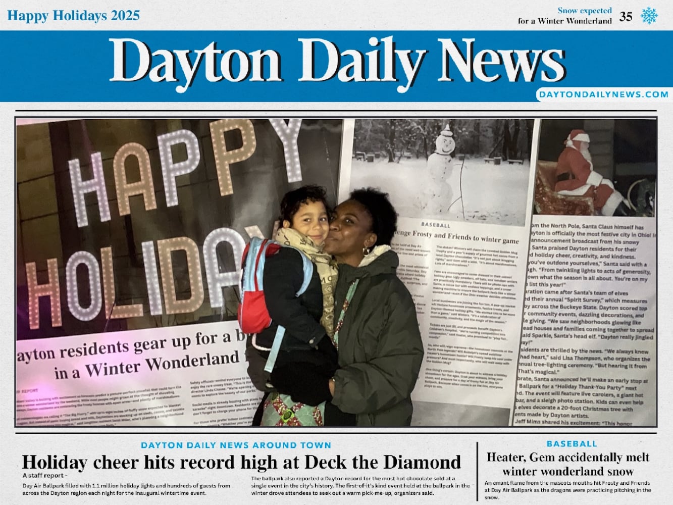 "Front Page News" photobooth at Deck the Diamond
