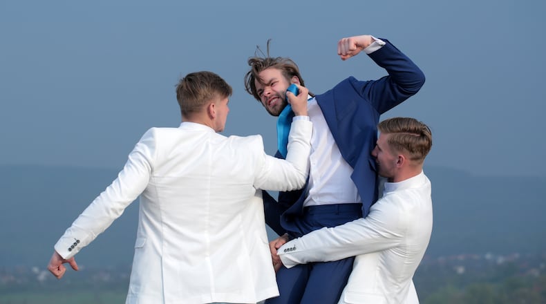 Shutterstock image illustrating a fight at a wedding.