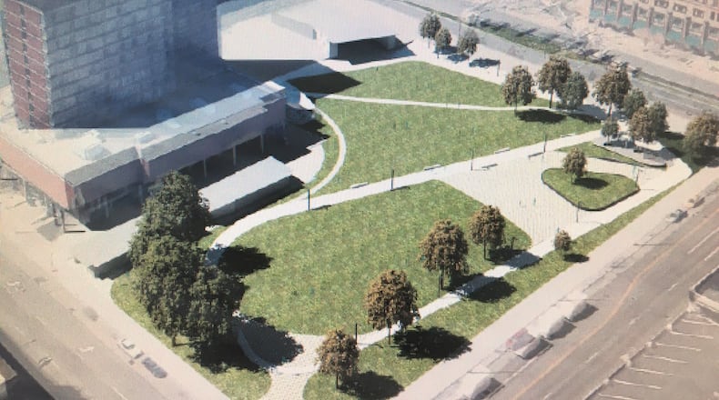 One of the initial design concepts for the Levitt Pavilion Dayton.