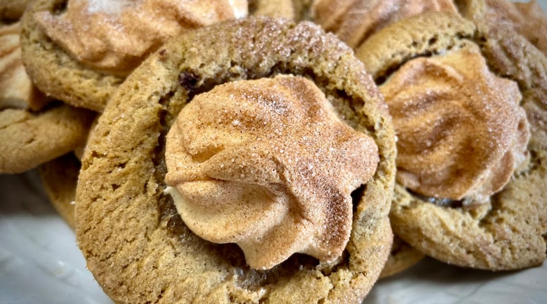 Ashley’s Pastry Shop in Oakwood has been known for its Sand Tarts, a brown sugar cookie with a dollop of meringue and a dusting of cinnamon sugar. NATALIE JONES/STAFF