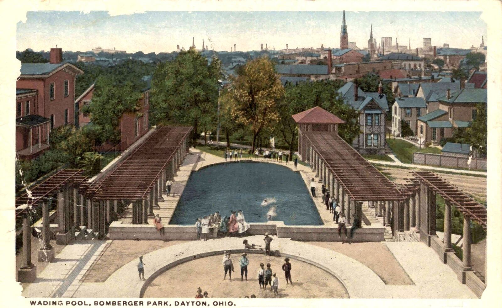 A postcard scene of Bomberger Park in Dayton is part of the Dayton Metro Library’s collection. DAYTON METRO LIBRARY