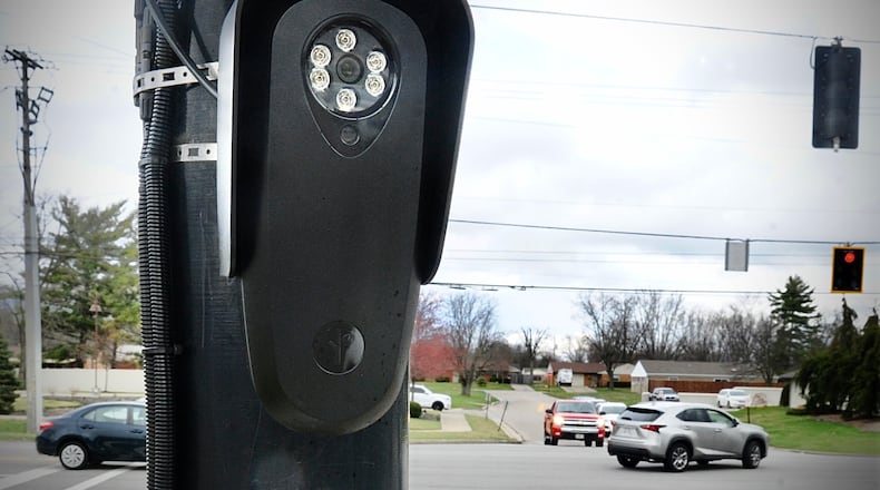 A license-plate reading camera in Miami Twp. MARSHALL GORBY\STAFF