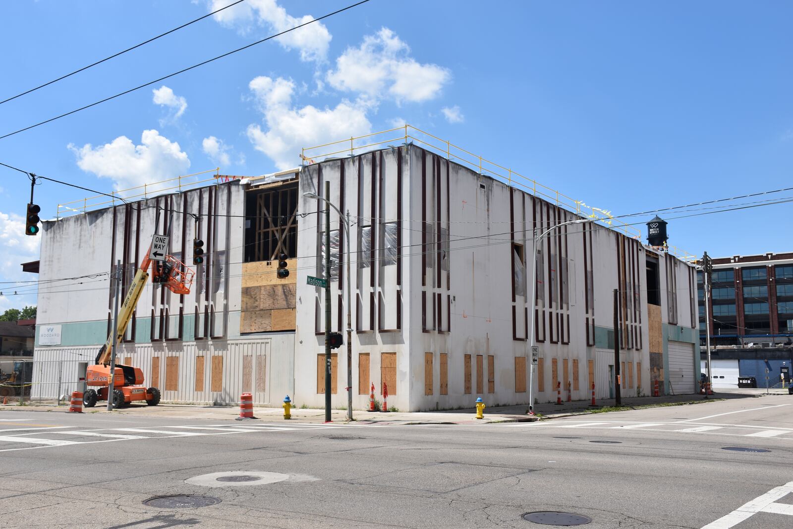 Woodard Development is renovating and adding onto a 30,000-square-foot warehouse at 435 E. Third St. in downtown Dayton. The building, which once belonged to KK Motorcycle Supply,  will become Class A office space. CORNELIUS FROLIK / STAFF