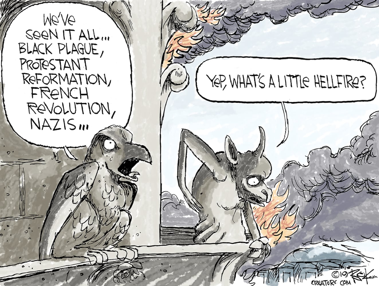 Week in cartoons: Notre Dame Cathedral fire, Tiger Woods and more