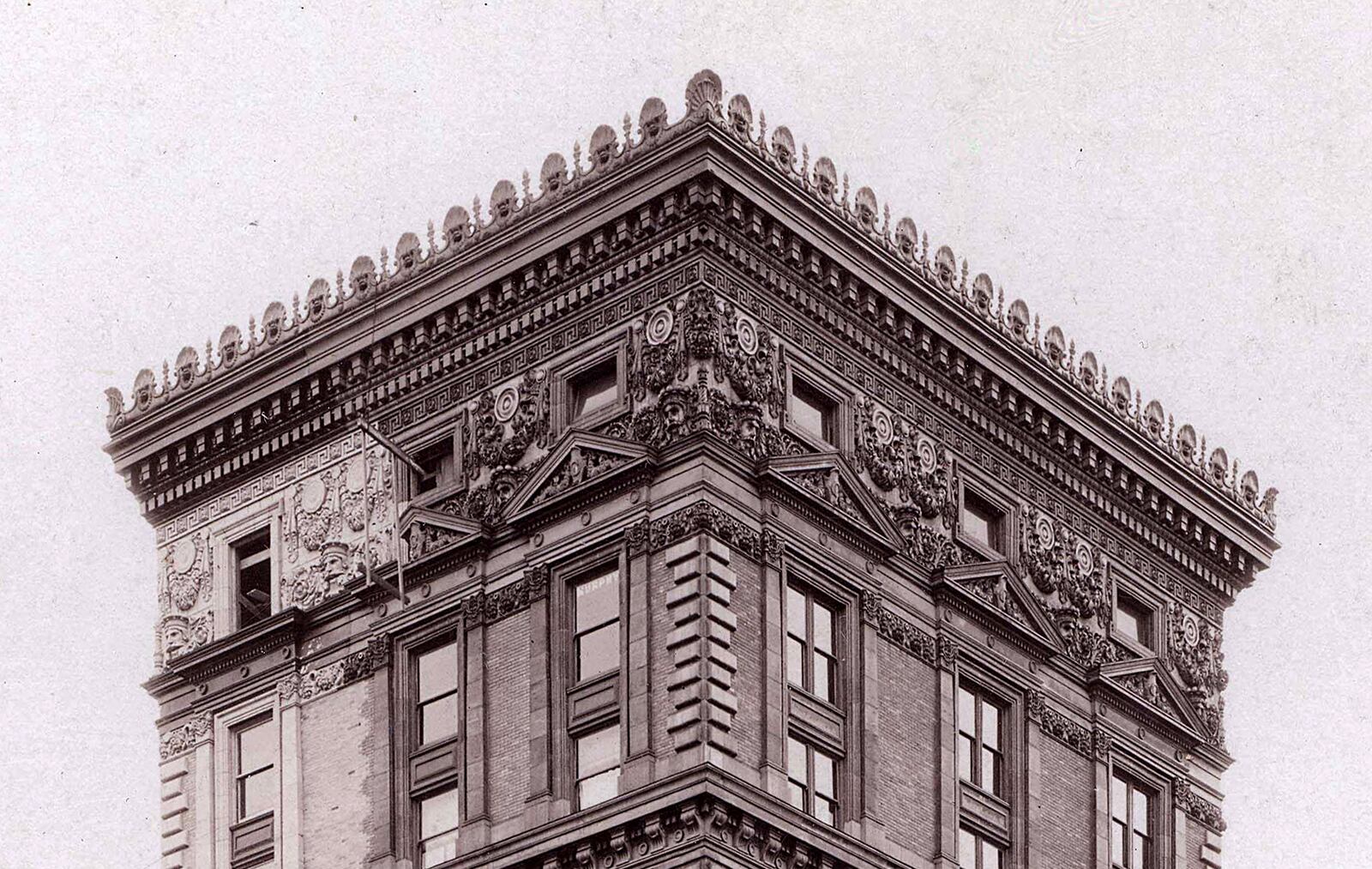 The architect who designed this building, Frank M. Andrews, later designed the Dayton Arcade. Andrews worked on plans for the Arcade under an art glass dome in his architects studio on the 13th floor of the building. DAYTON METRO LIBRARY / LUTZENBERGER PICTURE COLLECTION