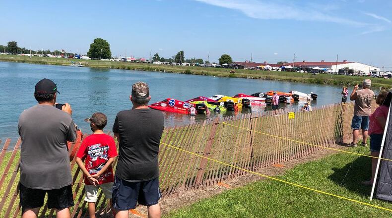 Wake the Lake 4 attendees watched the boat races early Sunday from reserved areas. Photo by Brett Turner