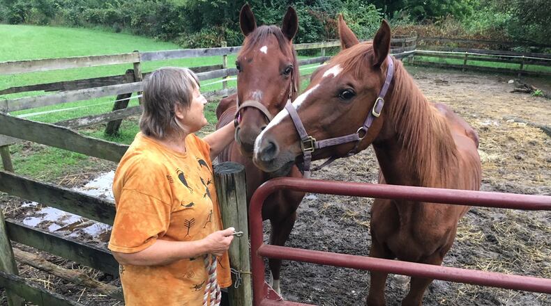 Sarma Orlowski is the chief livestock investigator for the Humane Society of Greene County. Orlowski takes in animals that have been seized as part of an investigation by the sheriff’s office. Officials are looking for more volunteers willing and able to take in animals. RICHARD WILSON/STAFF