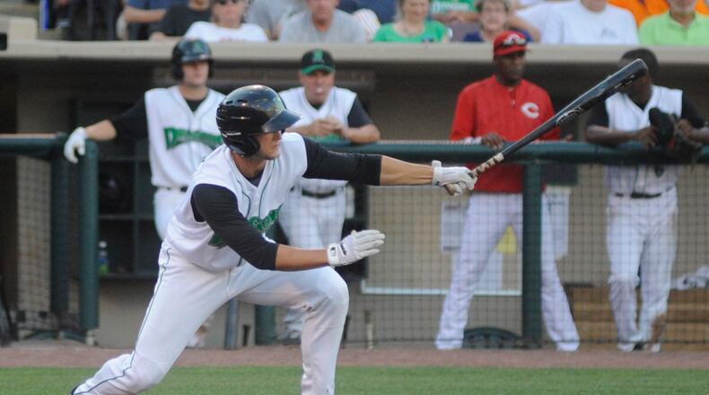 Nick Senzel of the Dragons had three doubles in Saturday’s 13-0 win. MARC PENDLETON / FILE