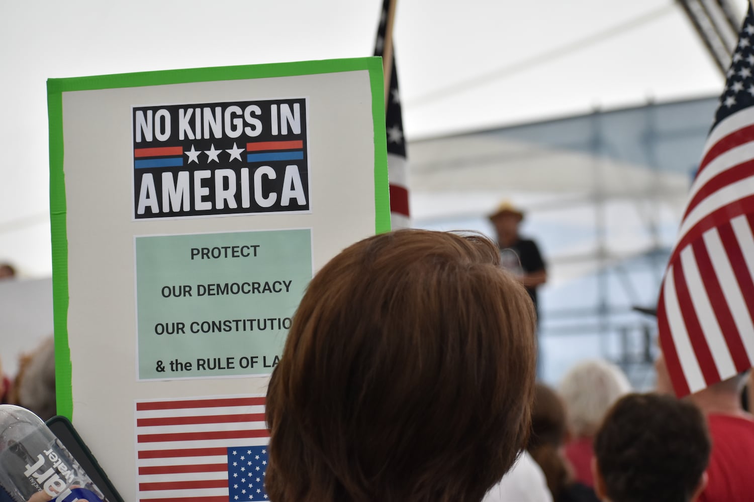 Dayton June 14, 2025 No Kings protest at RiverScape Pavilion